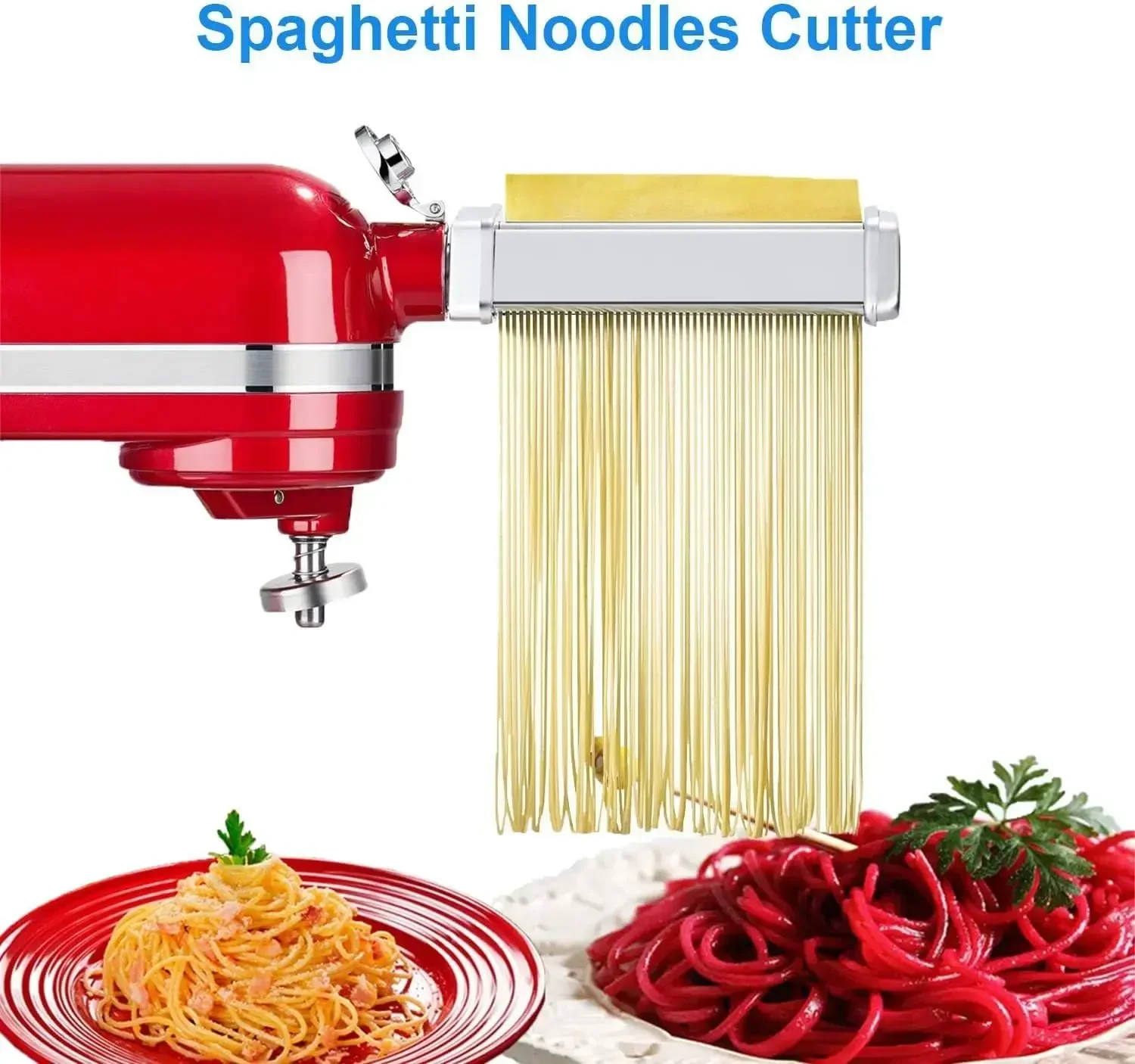 Stainless steel Pasta Maker Attachments for all KitchenAid Stand Mixer Spaghetti Cutter