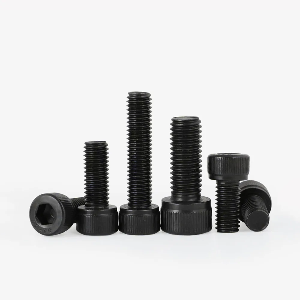 1-20Pcs M6 M8 M10 M12 M14 M16 M18 M20 Hex Socket Cap Head Screw Grade 12.9 Stainless Steel Black Fine Thread Allen Bolt