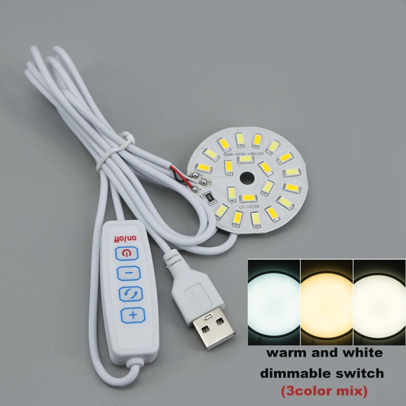 DC 5V USB LED Lights 10W Desk Book Lamp with Touch Switch Dimmable Bedroom Reading USB Night Light J