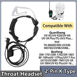 Throat Microphone Mic Quansheng UVK5 UVK58 Earpiece Headset for Baofeng Walkie Talkie UV5R DM1701 Two Way Radio Throat Headphone