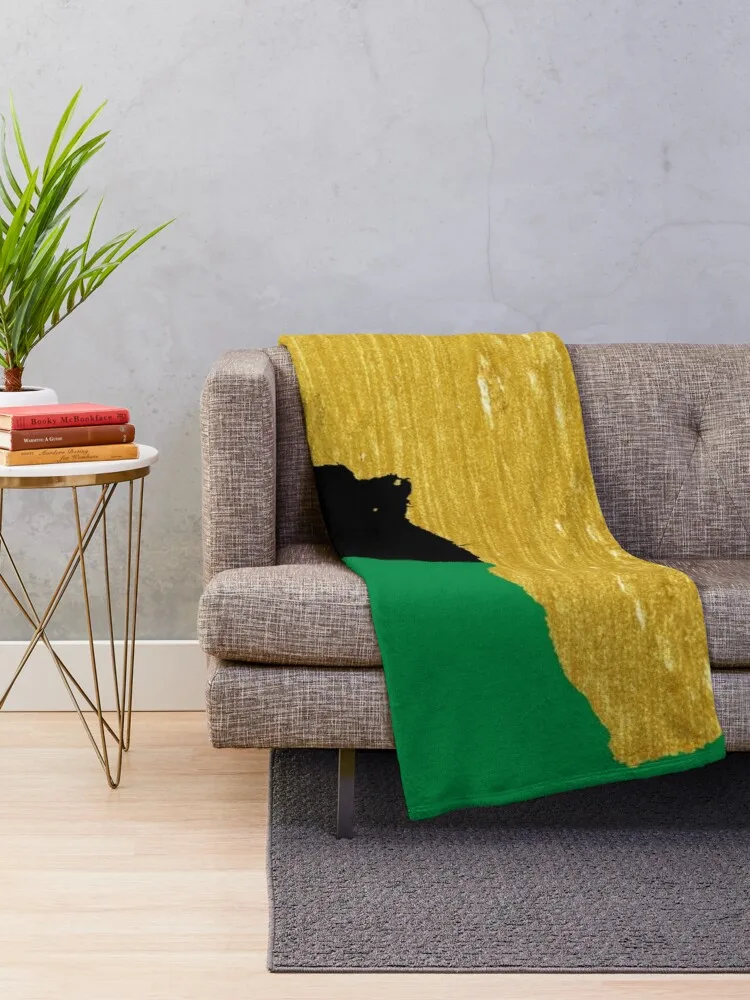 Gold African Symbol of Africa - Golden Pan African Flag Throw Blanket comforter blanket dorm room essentials hairy sofas