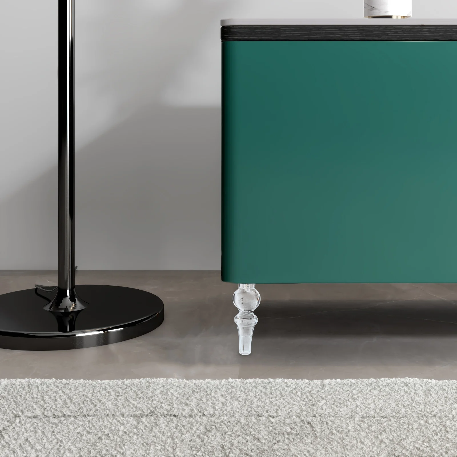 크리스탈 소파 다리 68x180mm 아크릴 교체 액세서리 의자 침대 소파 캐비닛 가구 다리를 위한 내구성 있는 지지대