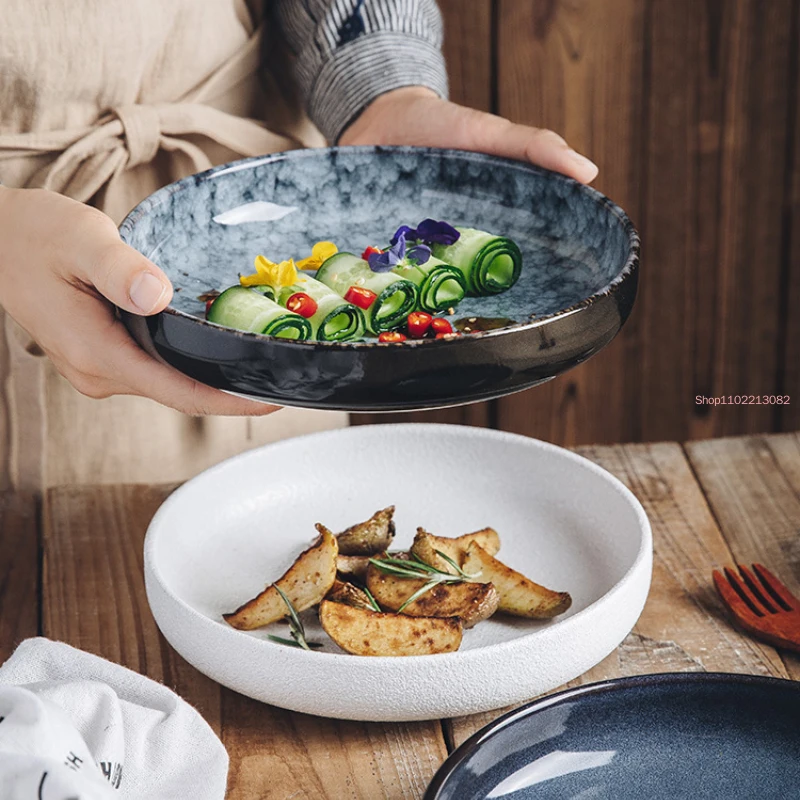 

Ceramic Western Food Plate Deep Dish Hotel Restaurant Steak Baked Rice Salad Fruit Pasta