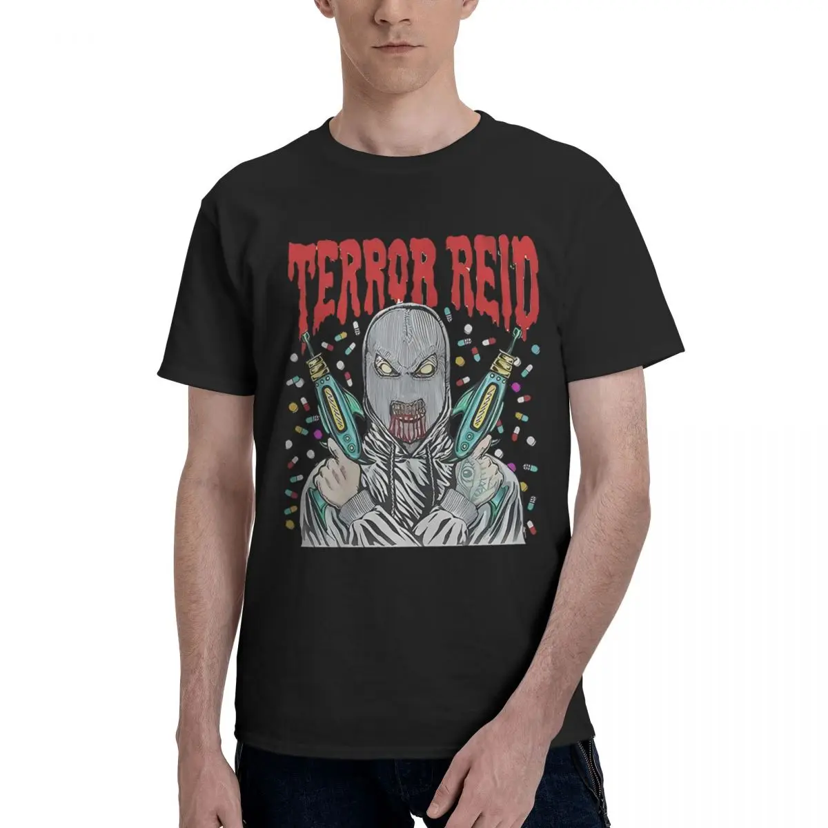 

Terror Reid Graphic 100% Cotton Casual Breathable Confortable Tops Short Sleeve T-Shirt Clothes Men