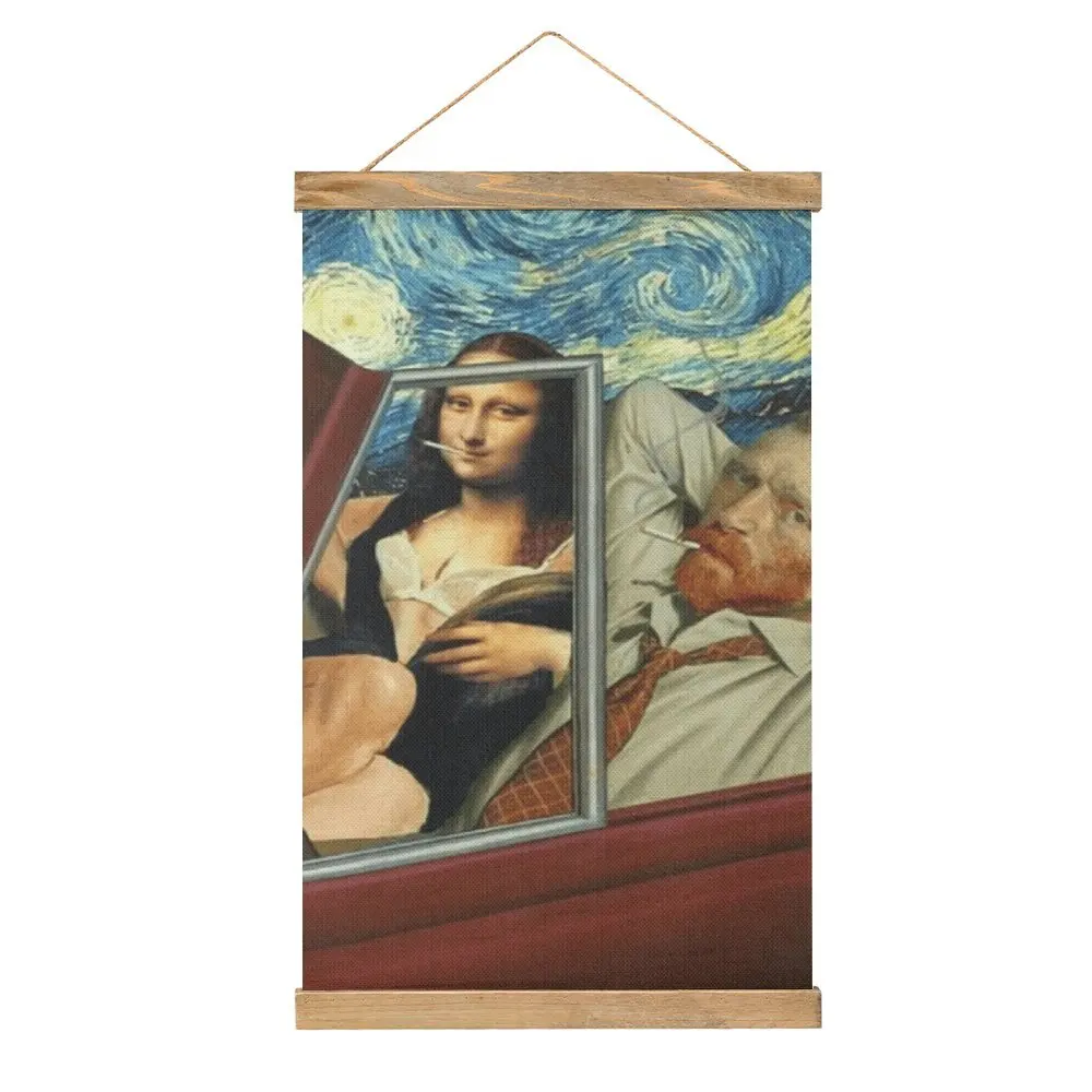 

Подвесная картина на холсте Ван Гог и Мона Лиза Печать на холсте на продажу Милая графическая живопись Отель Ремесло Украшение Стиль Hang Pictu