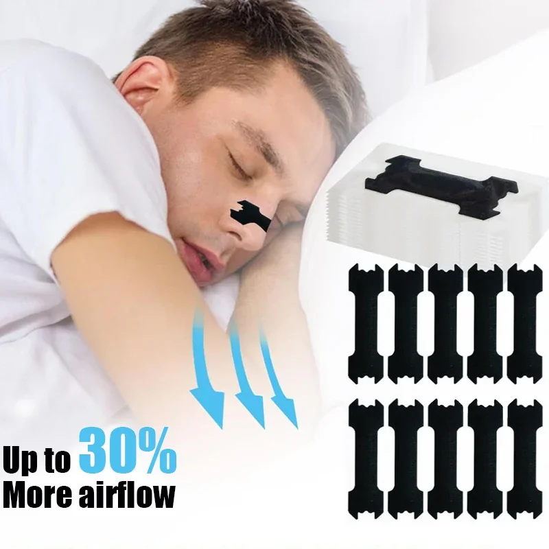 10/30/50PCS Black Nose Strips Extra Strength Nasal Strips Better Sleeping Non-Invasive Anti Snoring Strips for Adult and Child