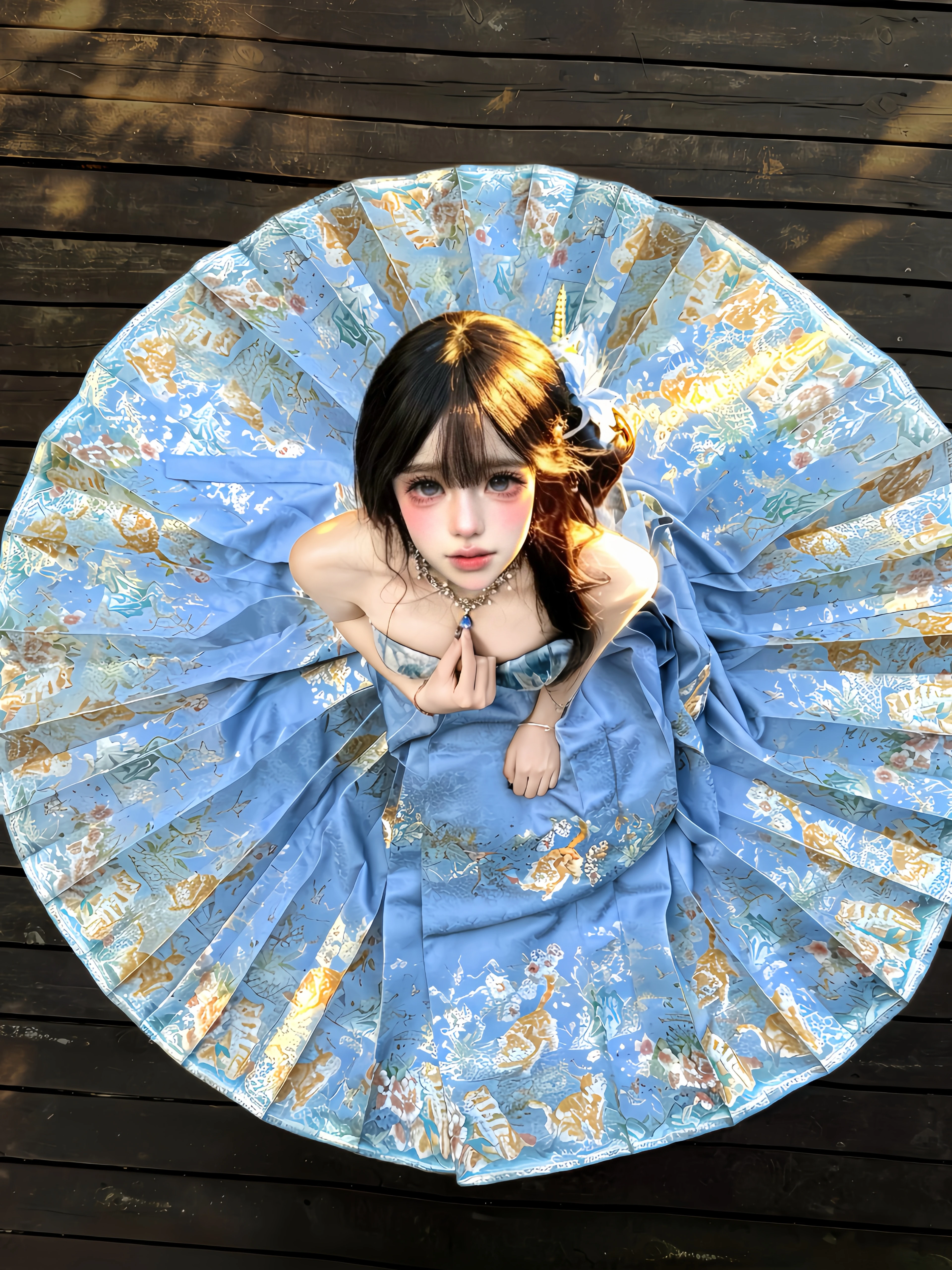 

New Original Jingyun Dyeing Mr. And Halter Midi Skirt Silk Satin Double Shuttle Craft Half-length Skirts Women's Hanfu