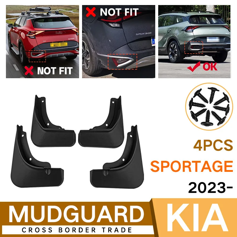 

For Kia Sportage 2023 black car mudguard Reduce dust Resist tire dirt car accessories tools