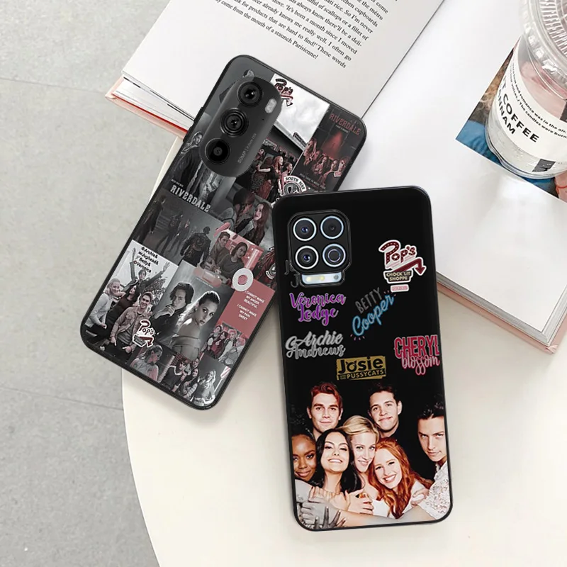 Black Matte Phone Case for Motorola Moto G50 G73 G53 G72 G52 G30 G31 G60 G71 G22 G9 Play G60S Riverdale  Serpents Soft Cover