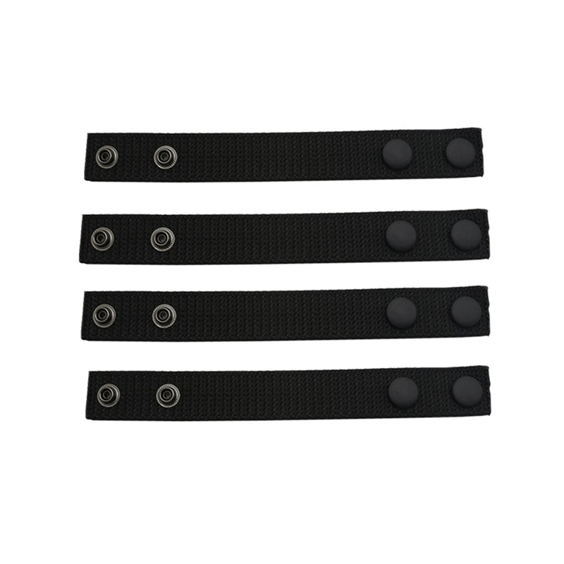 Ajustável espessado Belt Buckle, Double Snap, Nylon, Loop Retainer, Acessórios, 4Pcs