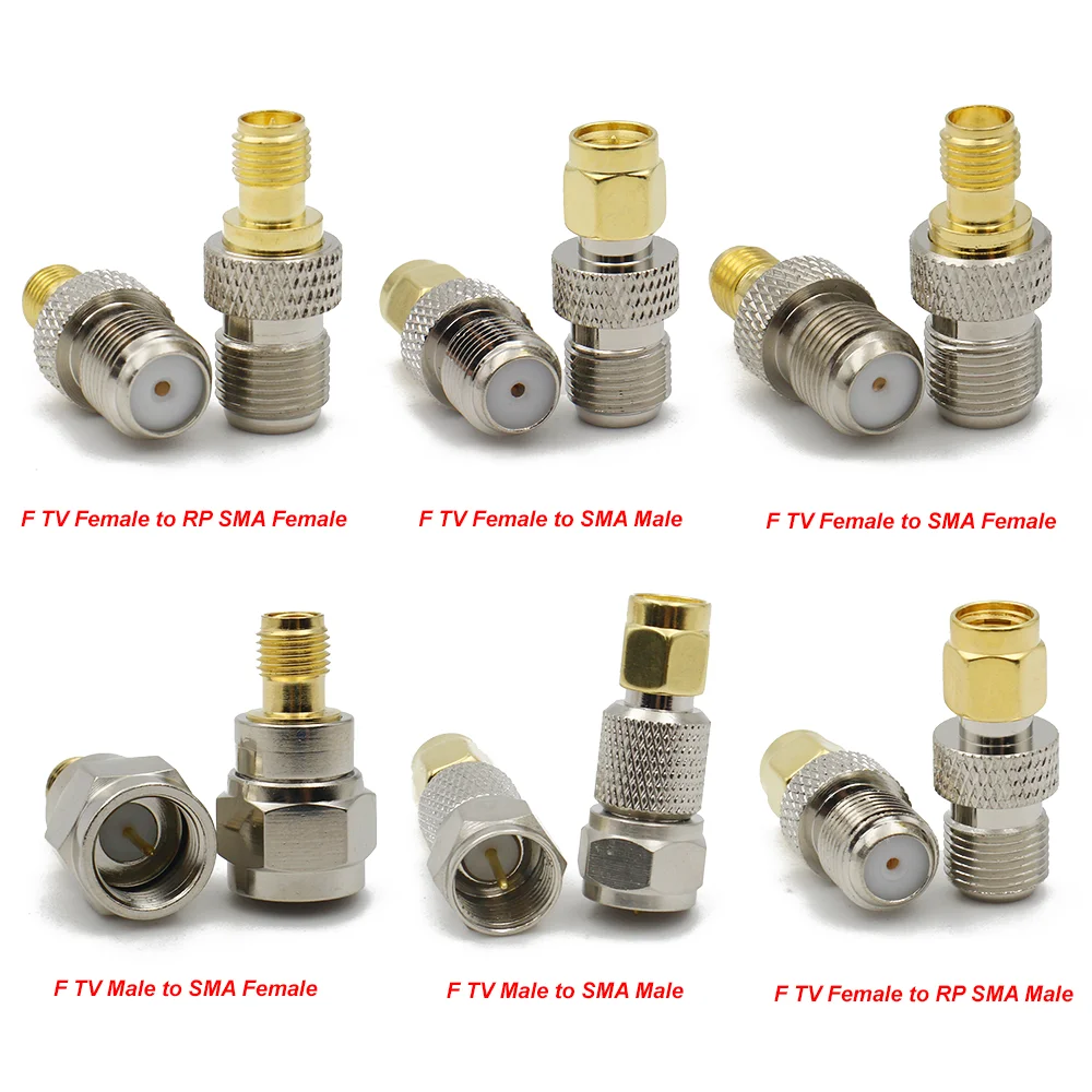 RF-F TV To SMA  Female Male Straight Connector F To RPSMA Quick Plug Adapter Coax For Antenna Wire Terminals High Quality