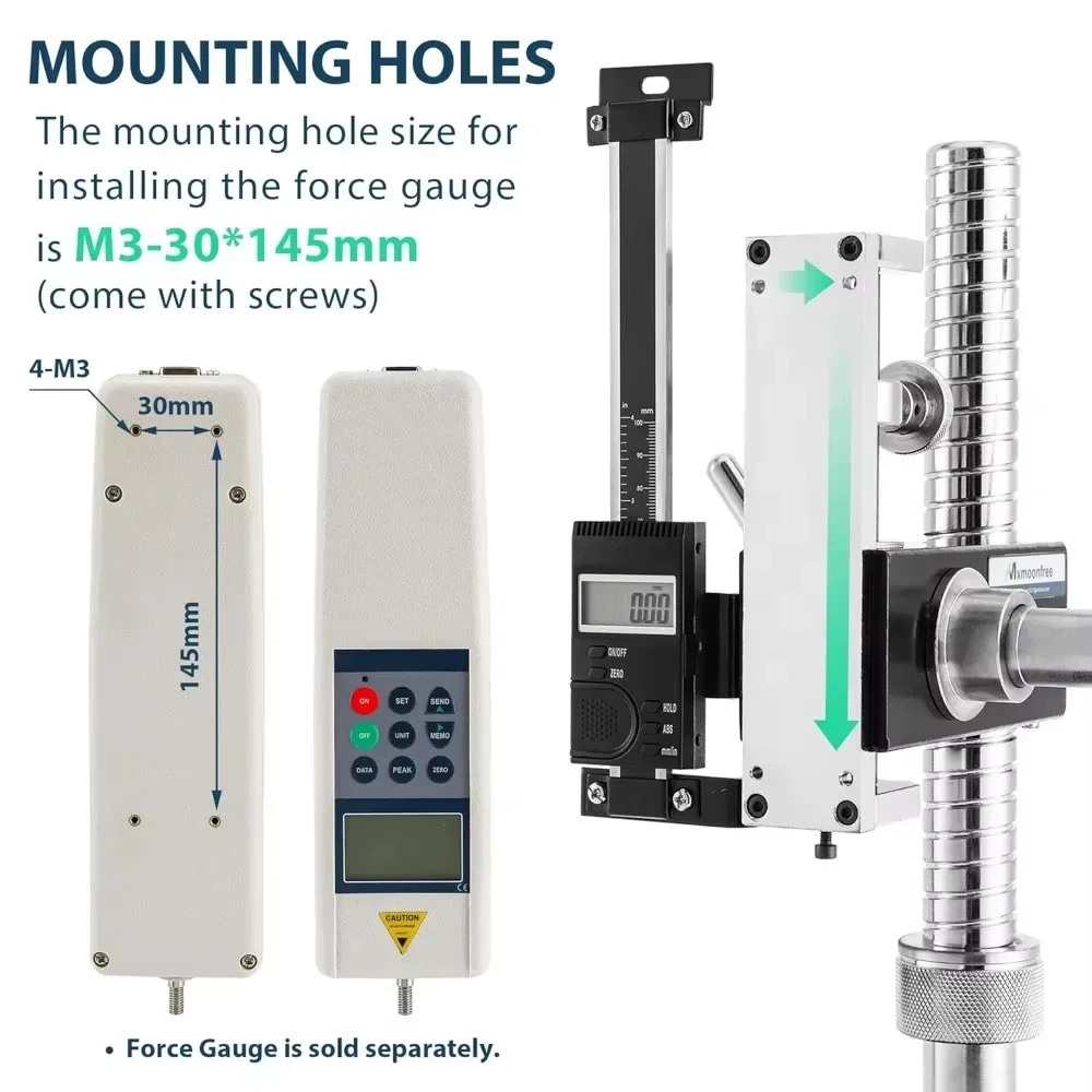 HPB Manual Lever-Operated Force Test Stand 500N Push Pull Test Stand, Stroke 70mm/2.8 inches, HJJ-001 Clamp x1