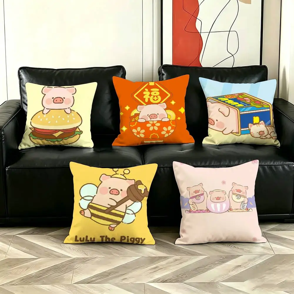 

Cute LuLu piggy Pillow Case for Sofa Living Room Home office Decor Protective Cover