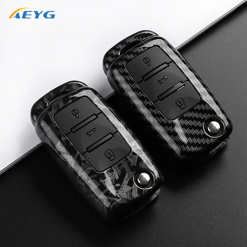 ABS Carbon Fiber Car Key Case Cover For VW Volkswagen Polo Tiguan Passat B5 B6 B7 Golf 4 5 6 MK6 Jetta Lavida For Skoda Octavia