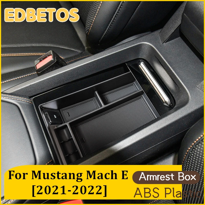 

For Ford Mustang Mach E 2021 2022 2023 Accessories Center Storage Box Arm Rest Armest Glove Holder Plate Car Container Organizer