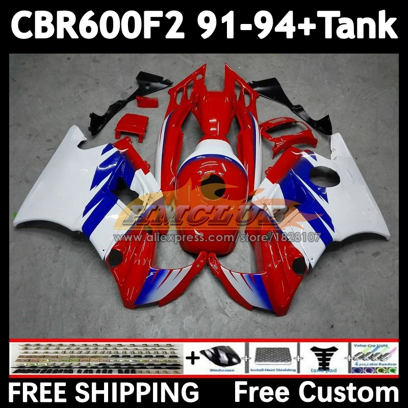 Body +Tank For HONDA CBR600 CBR 600F2 600 F2 FS 55No.100 white glossy CBR600F2 91 92 93 94 CBR600FS 1991 1992 1993 1994 Fairings