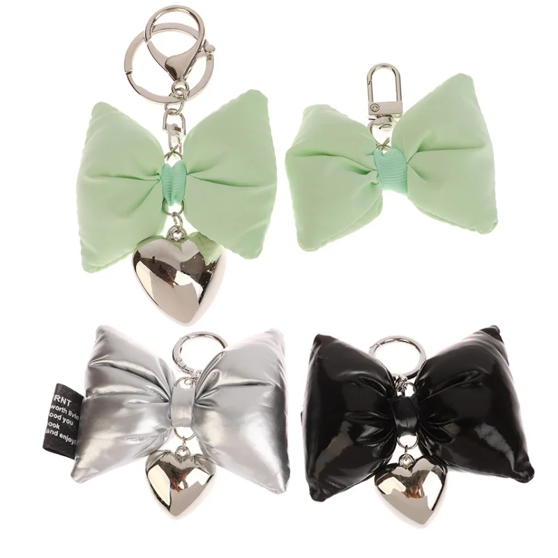 Handmade Bowknot Keychain Cotton Butterfly Heart Bow Shaped Keyring Women Bag Accessory Fashionable Phone Charm Ornament