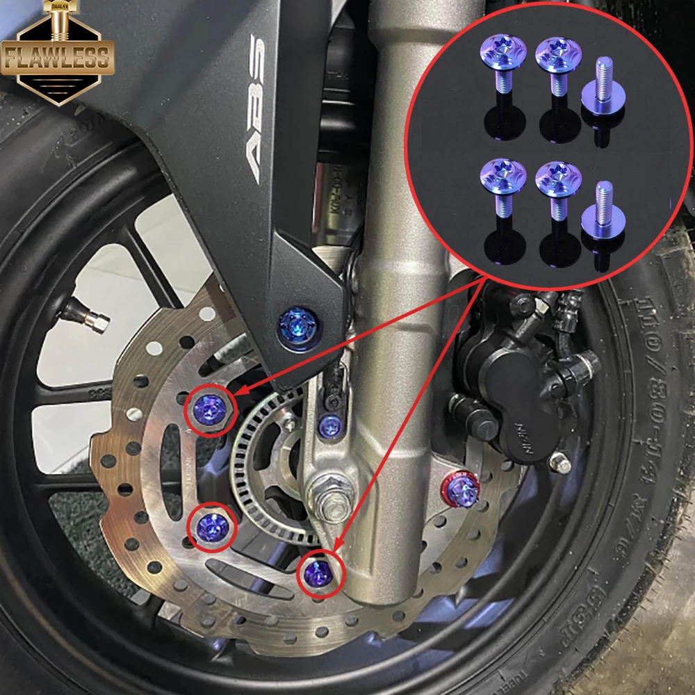 FLAWLESSTI Gr5 التيتانيوم الترباس الزجاج الأمامي الفرامل مضخة غطاء السائل القرص مقود التبديل درابزين ABS القرص لهوندا ADV 160 2022-2025