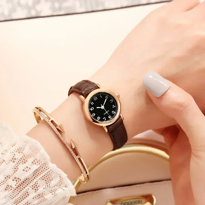 Relojes sencillos Para Mujer, relojes con cinturón redondo pequeño Para niña, relojes de pulsera de cuarzo, Reloj de vestir Para Mujer, relojes de regalo Para Mujer, Reloj Para Mujer