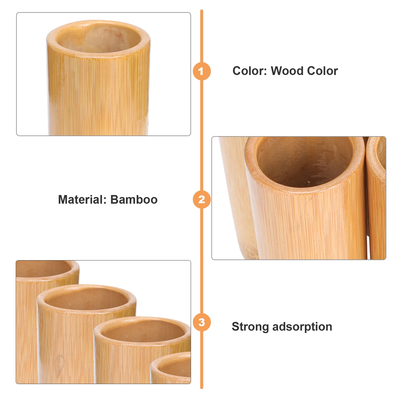 

5Pcs Bamboo Cupping Jars Durable Safe Reliable for Muscle Immunity Improvement Home Massage Suction Therapy Supplies