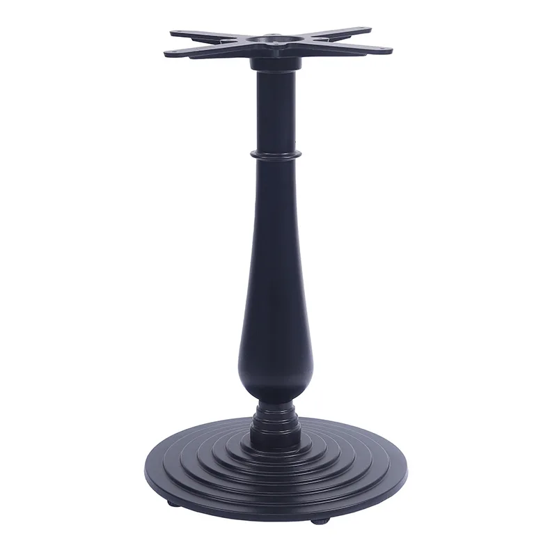 European Cafe Cast Iron Foot Dining Table round Chrysanthemum Wrought Iron Leg Base Metal Black White - Vintage Style
