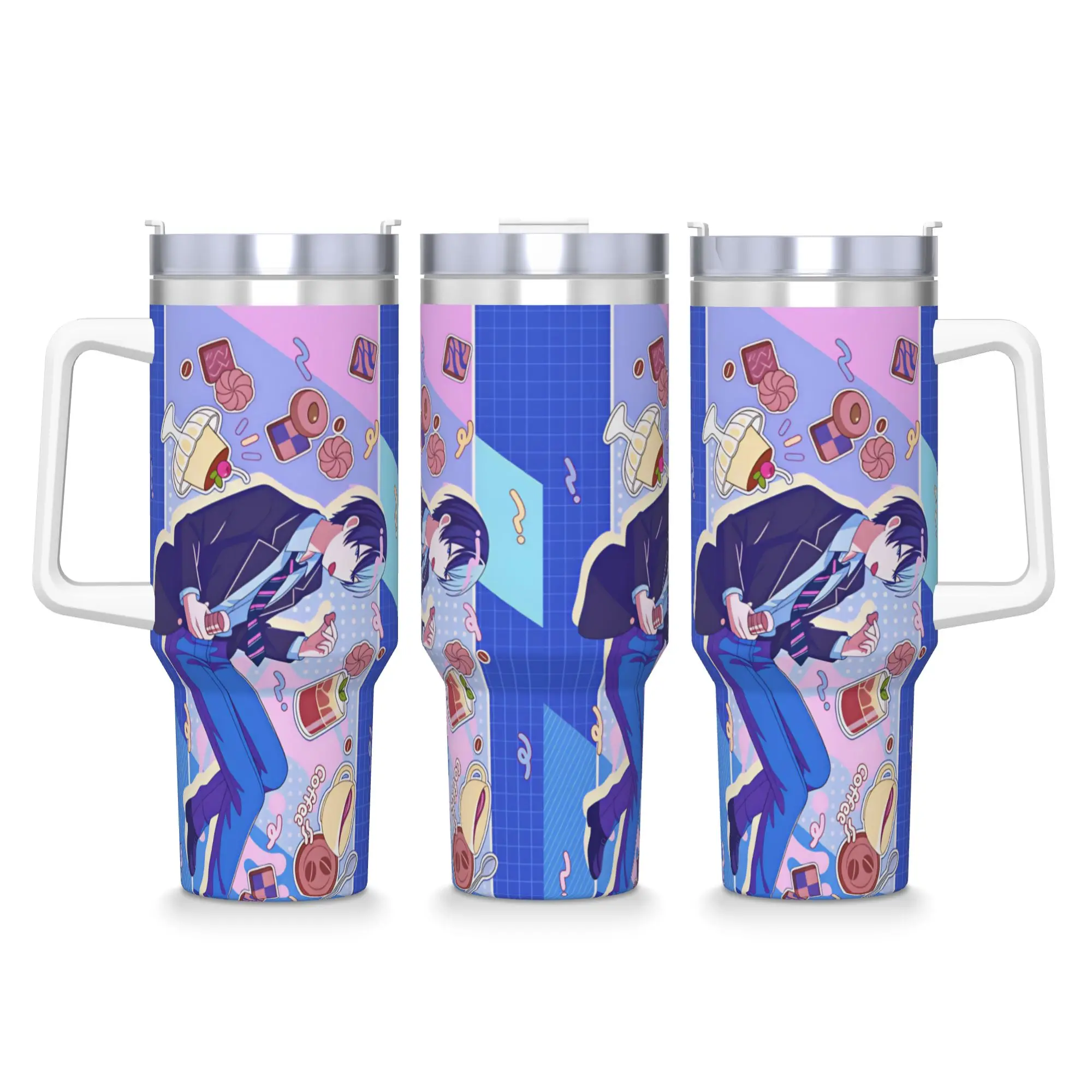 Project Sekai Rui Kamishiro Stainless Steel Tumbler Thermal Cups With Straws and Lid Large Car Mugs Cold and Hot Water Bottle