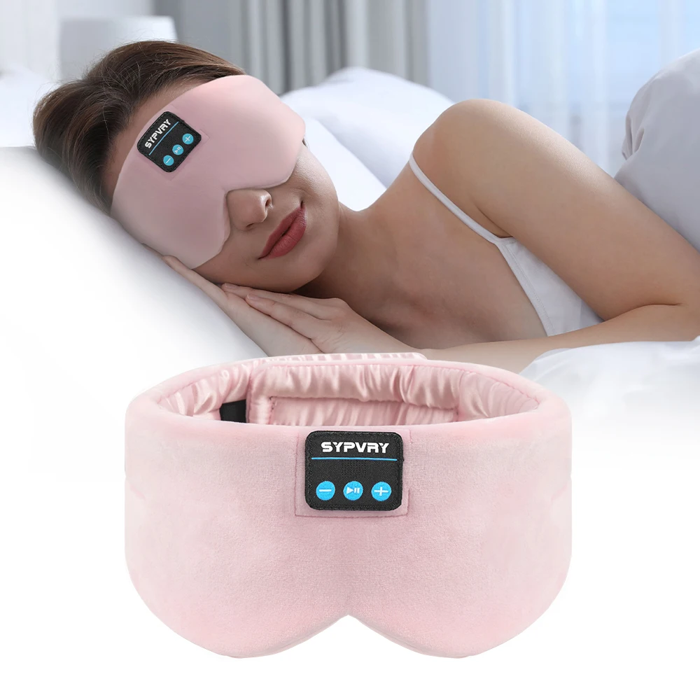 SYPVRY Bluetooth Sleep Mask Wireless 5.3 Sleeping Mask Headphones For Travel Silk Sleeping Mask With Bluetooth Headphones