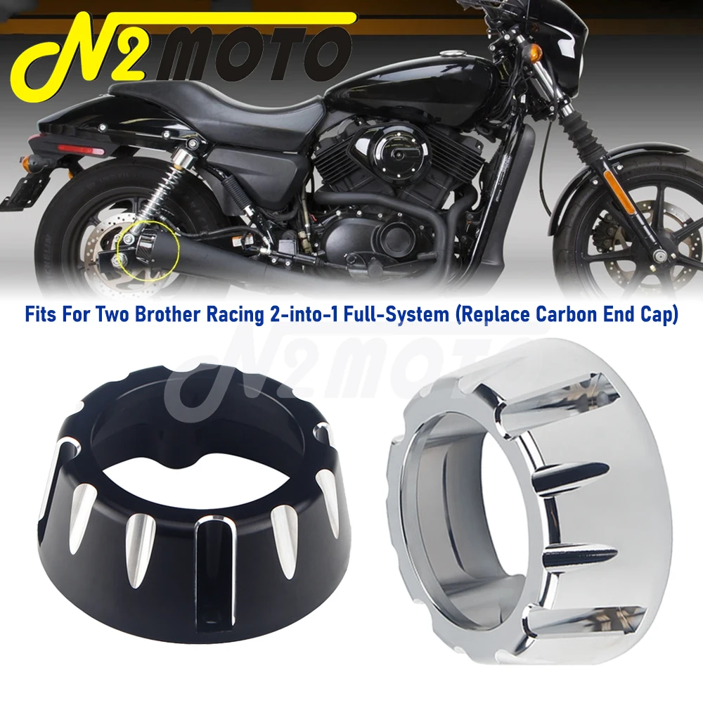 

Motorcycle Aluminum Exhaust Tip For Harley Softail Dyna Touring Two Brother Racing 2-into-1 Full-System Muffler End Caps Cover