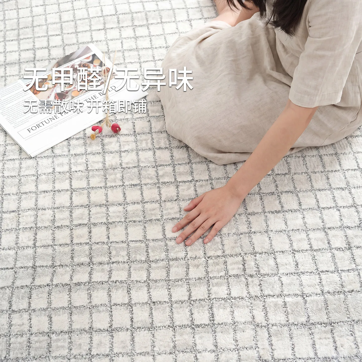 Living room carpet free care warm small room sofa coffee table layout atmosphere good thing anti cat scratch