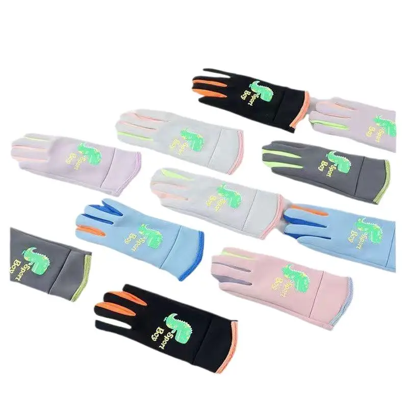 Guanti caldi per bambini Autunno Inverno Cartoon Dinosaur Ragazzi Ragazze Guanti idrorepellenti antivento da ciclismo all'aperto