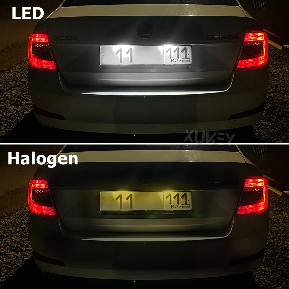 2x LED numer oświetlenie tablicy rejestracyjnej dla SKODA Octavia Superb szybki Yeti Fabia 5N0943021 3AF943021A 4G0943021 1K9943021A 1K9943127A