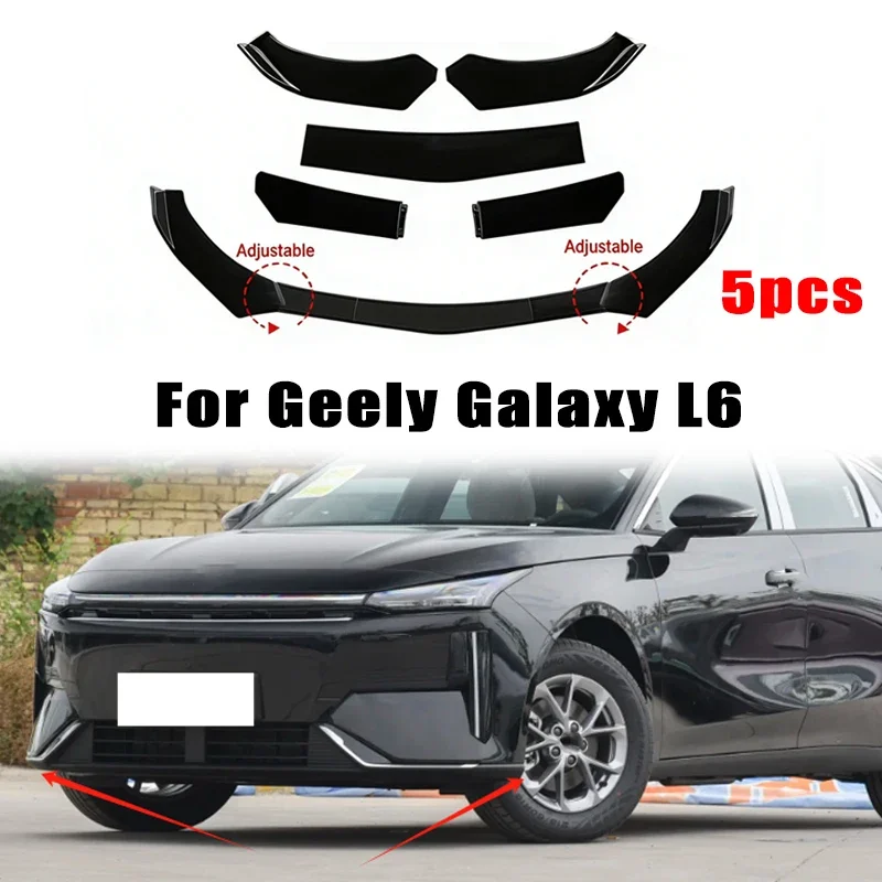 

5Pcs ABS Material Universal Car Front Bumper Separator Bumper Lip Body Kit Duck Lip Separator For Geely Galaxy L6 Accessories