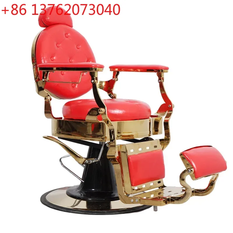 

Tilted Chair Reclining Hydraulic Chairs Beauty Black Barber Gold Wheels Hairdressing Professional Aesthetic Makeup Brow