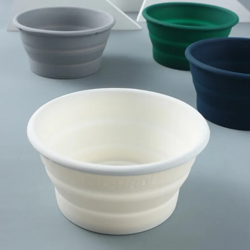 Yaqi White Color Collapsible Silicone Shaving Bowl For Travel