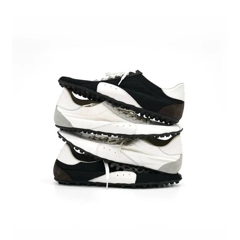 

New thin soled versatile casual shoes for men unisex with nail design wear-resistant leather color blocked training shoes