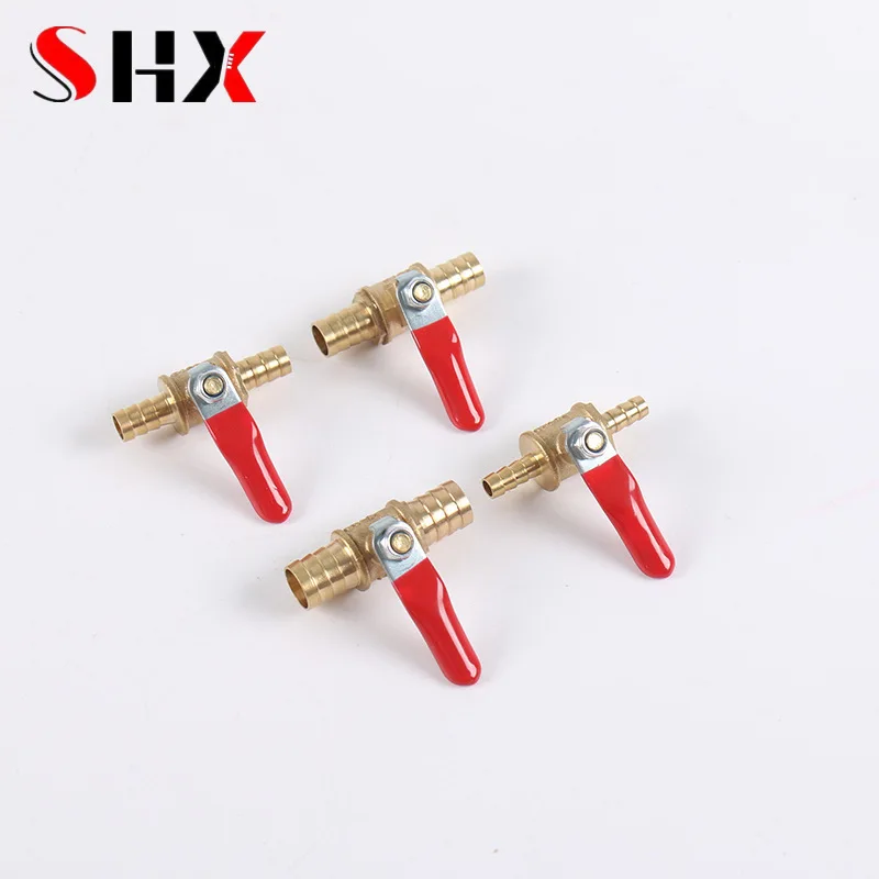 1/4 6mm 8mm 10mm12mm Ball Faucet Shutoff Ball Valve Hose Barb Inline Water Oil Air Gas Fuel Line Small Brass Ball Valve