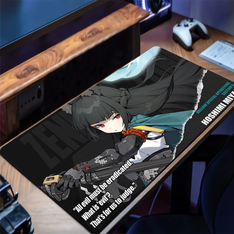 Gaming-Mauspad, Zenless Zone Zero Hoshimi Miyabi, Zubehör, Büro-Gamer-Schreibtischunterlage, rutschfeste Bodenmatte, großer PC-Teppich, Mauspad