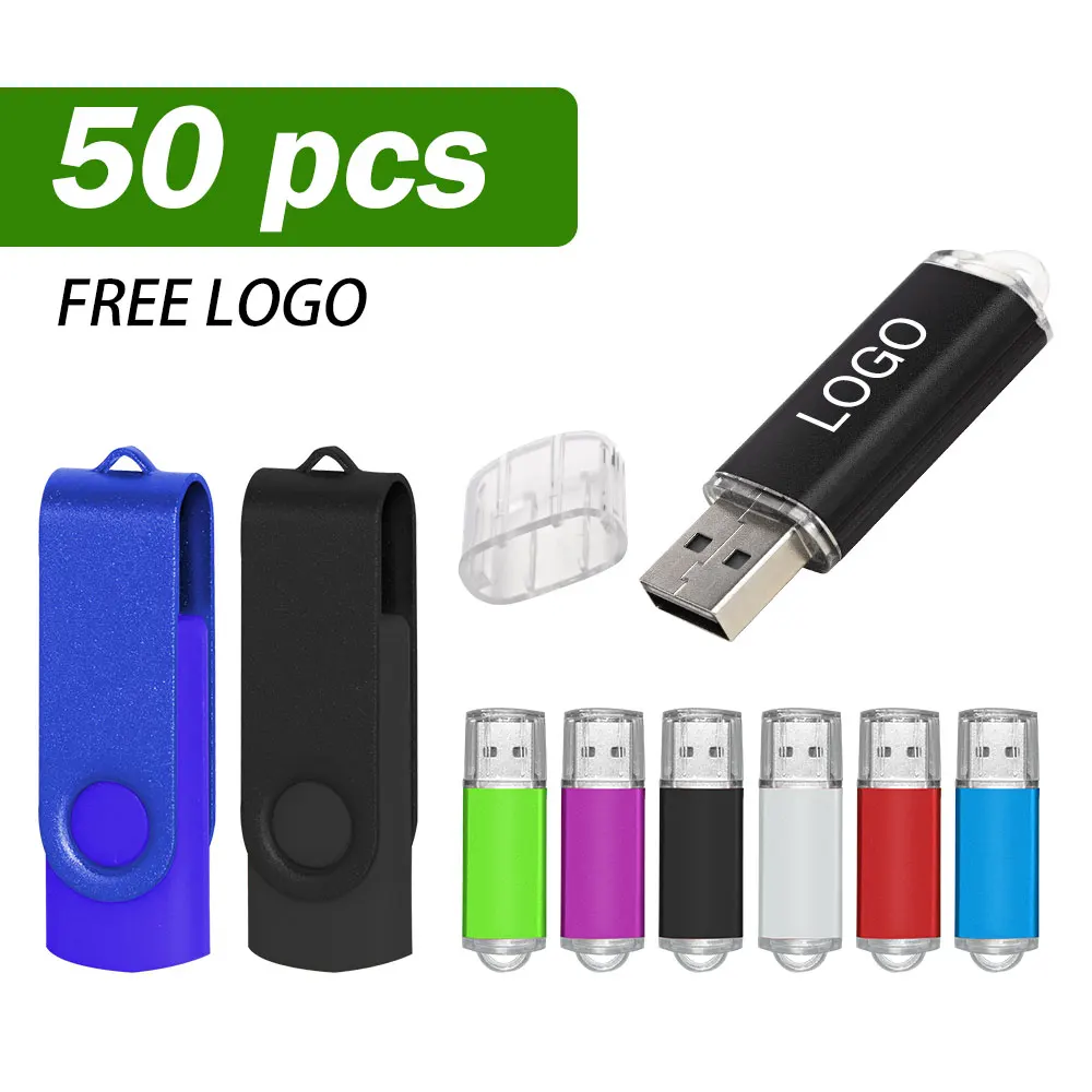 

50PCS/lot Custom USB Flash Drive free laser logo 4GB 8GB 16GB Memory Stick Pendrive 32GB 64GB 128GB USB Stick Flash Disk 2.0