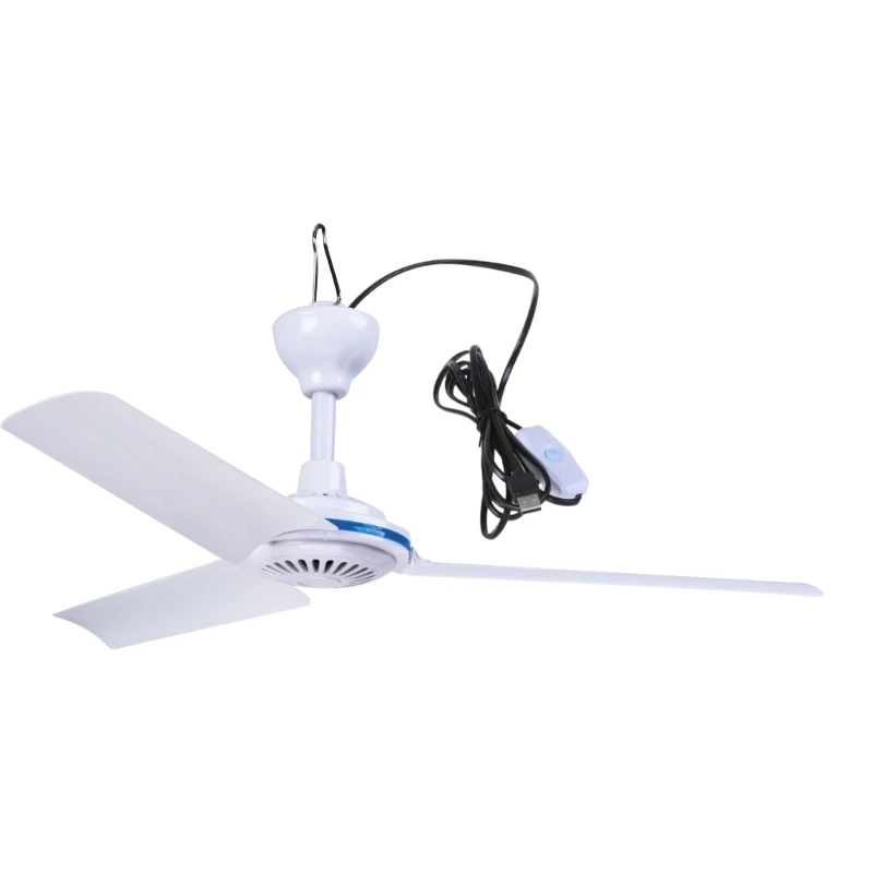 

USB Ceiling Fan 3Leaves 5V 6W Mini Hanging Camping Tent Fan Efficient Summer Cooling Fan Dropship