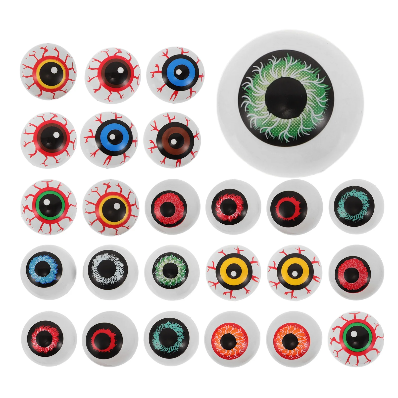 

28pcs Halloween Eyeballs Props: 1.5 Inch Realistic Fake Eyes For Diy Scary Crafts Spooky Decor Plastic Eyeballs For Making,