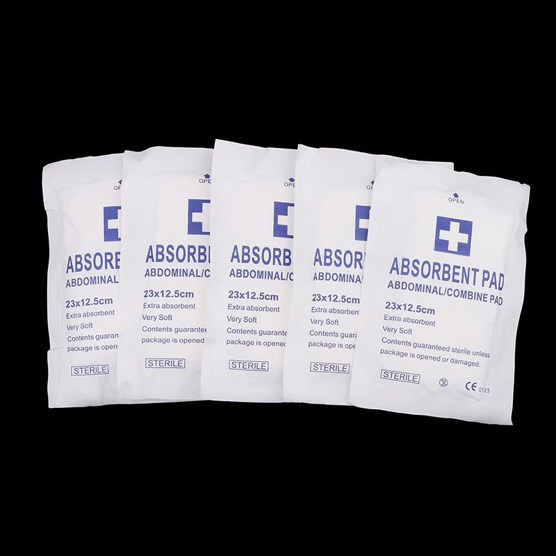 Bandage de soins des plaies pour voyage, kits de premiers soins en plein air, 5 pièces Sterys Abdominal ABD Combiner Pads 5 "x 9"