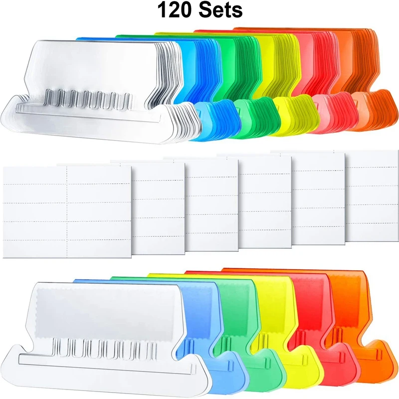 120 Sets 2 Inch Hanging Folder Tabs And Inserts For Quick Identification Of Hanging Files Hanging File Inserts B