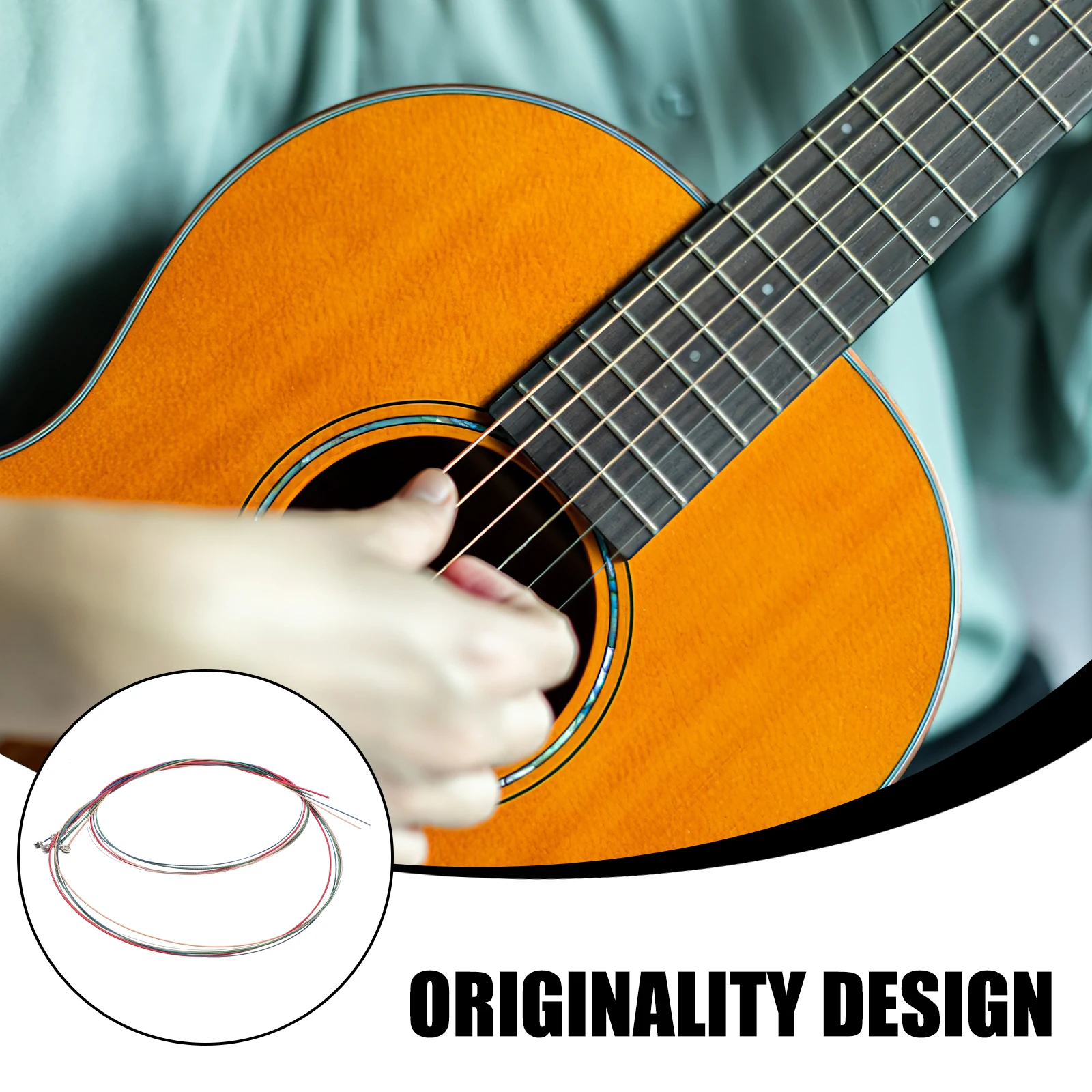 

6pcs Metal Electric Folk Replacement Durable Instrument Strings Clear Sound Guitar Accessories Instrument Strings