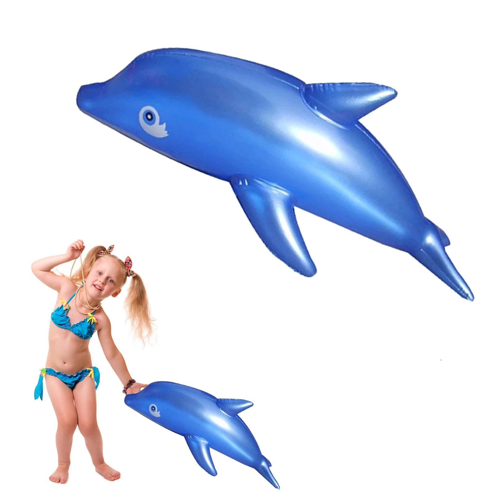 

Dolphin Inflatable Toy 53cm Inflatable Floating Swimming Pool Dolphin Toys Beach Poolside Aquatic Themed Decor Birthday Party