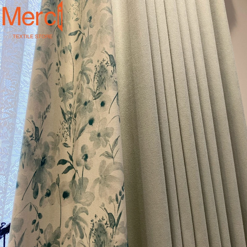 

French Luxury Blackout Curtains for Living Room and Bedroom High-end Modern Simple Chenille Jacquard Shade Cloth Customized