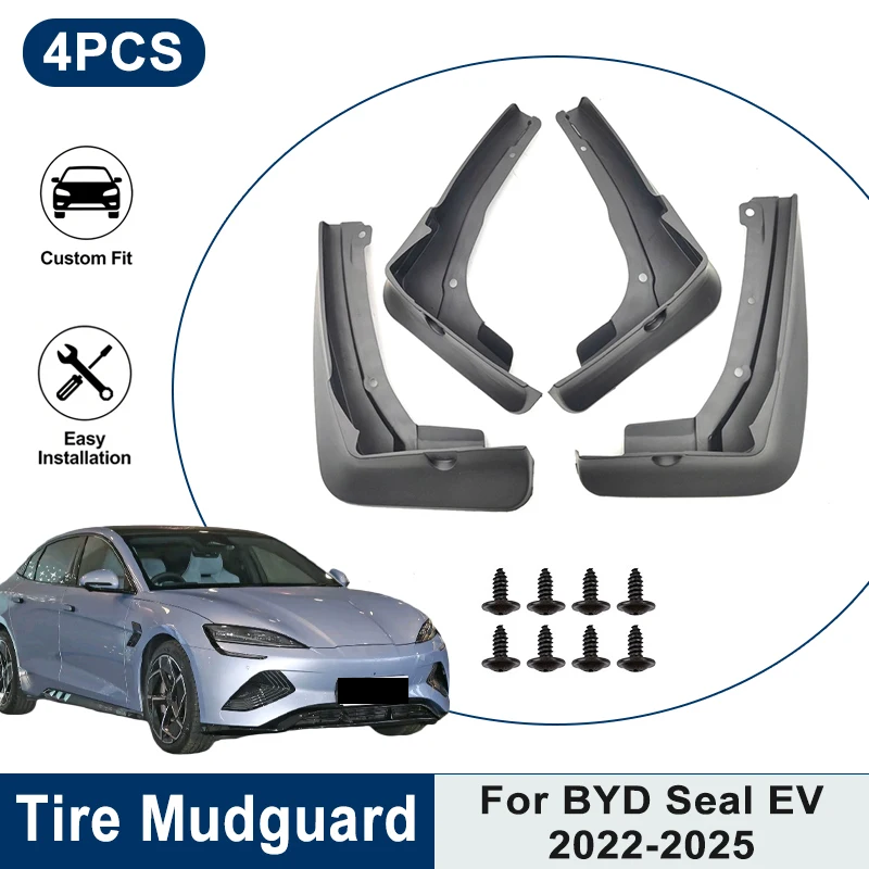 

4PCS Car Mud Flaps For BYD Seal EV 2022 2023 2024 2025 Waterproof Anti-Splash Mudguards Fender Trim Auto Exterior Accessories