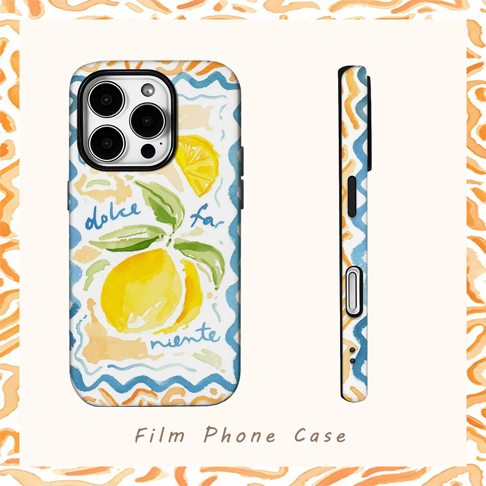 Funda de teléfono DOLCE FAR NIENTE para IPhone 16 15 14 13 12 11 X XS XR XSMAX 7 8 Pro Max Plus contraportada de doble capa