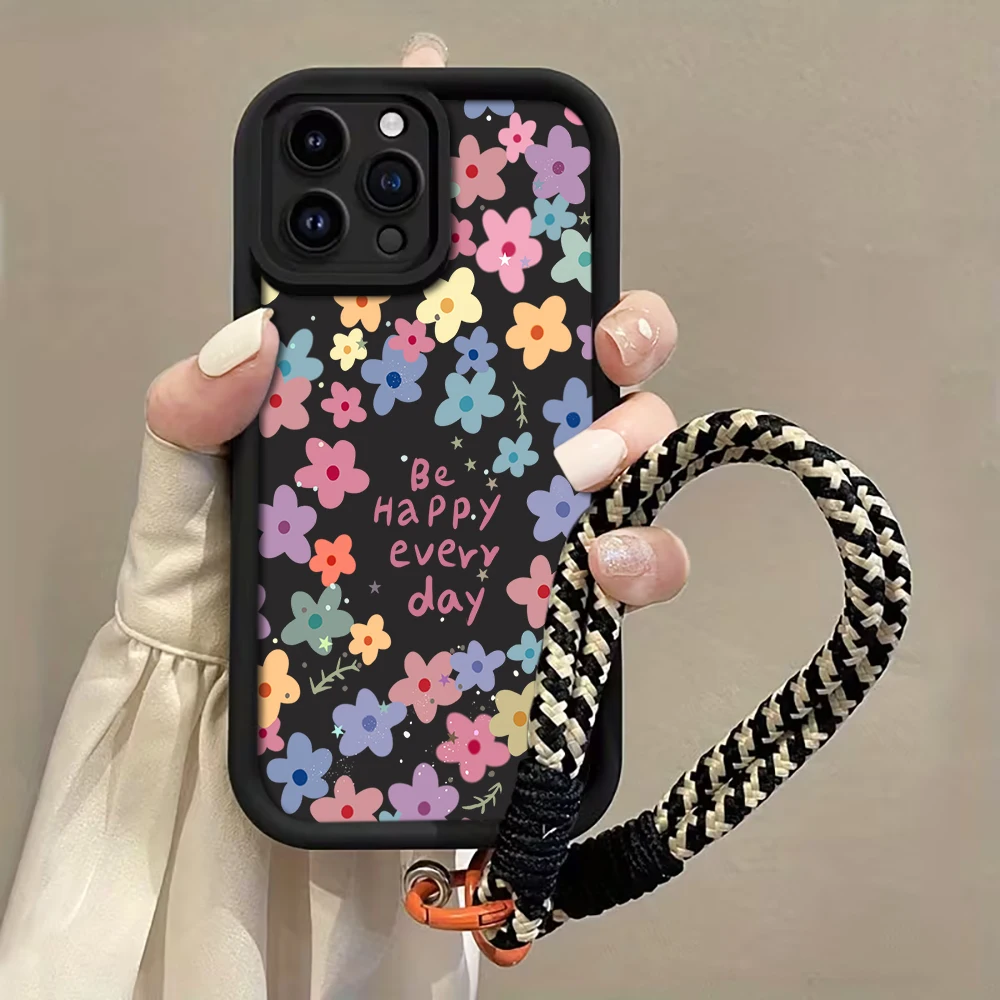 Macaron Blumenmuster Riemen-Handyhülle für Samsung Galaxy Note 20 Ultra S25 S26 S24 Plus S24 S23 FE S23 S24 S25 Ultra Cover – Detail 3