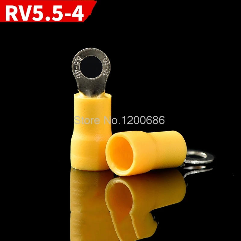 

RV5.5-4 round pre-insulated terminal O-type cold-pressing terminal copper nose RV5-4 RV6-4