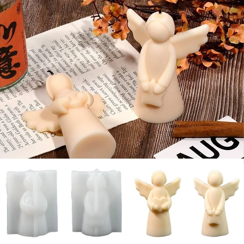 

Сердце в руку, ароматическая свеча ангела, гипсовая силиконовая форма, сделай сам, домашний настольный орнамент, украшения, смоляные формы, праздничные подарки ручной работы